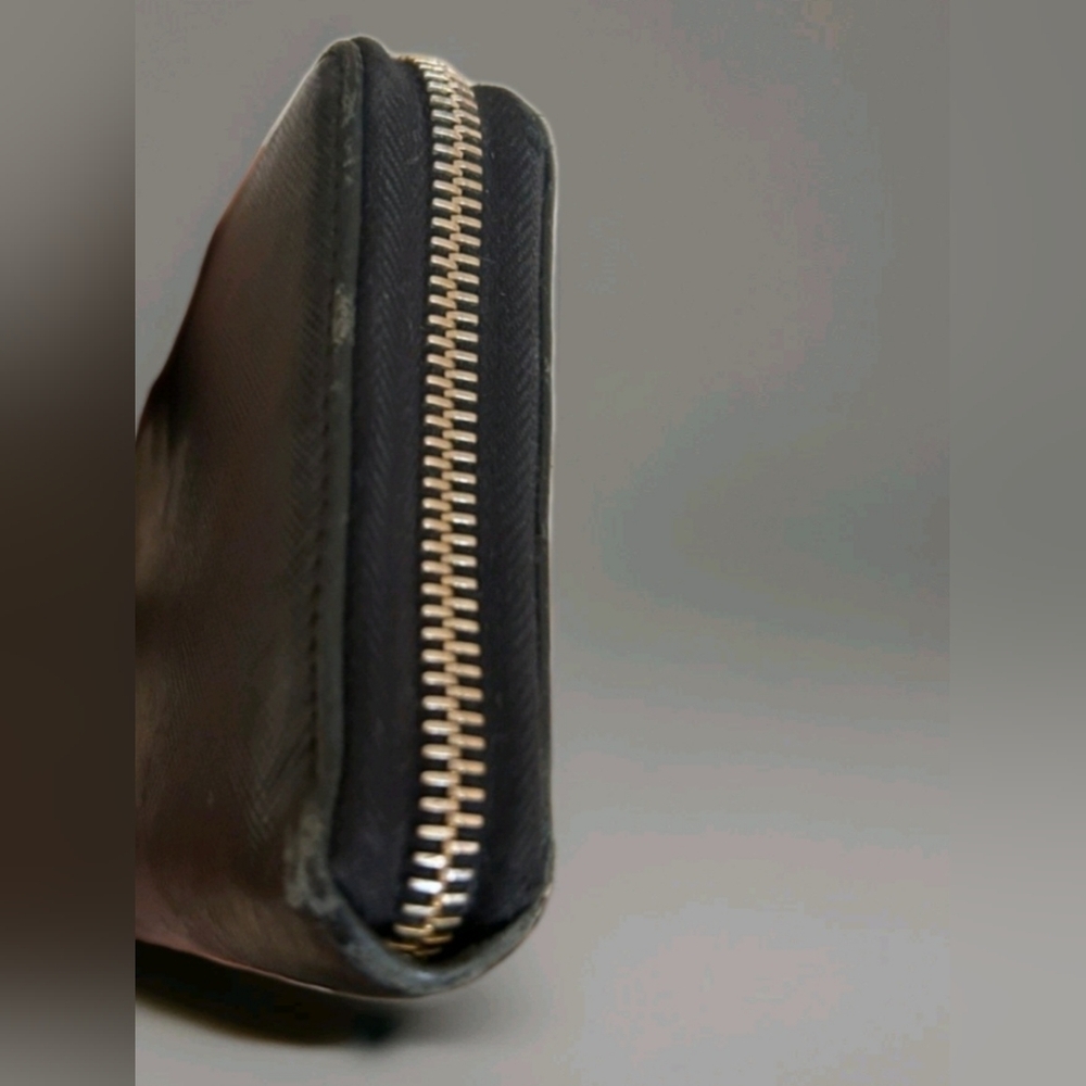 PRADA Zip Around Long Wallet Black Saffiano Leather Gold Logo Made In Italy - Picture 6 of 10